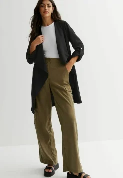 3/4 Sleeve Waterfall Duster - Trench|New Look Flash Sale