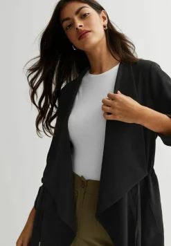 3/4 Sleeve Waterfall Duster - Trench|New Look Flash Sale