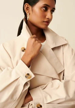 Balloon Sleeve Belted Trench Coat - Trench|Next Hot
