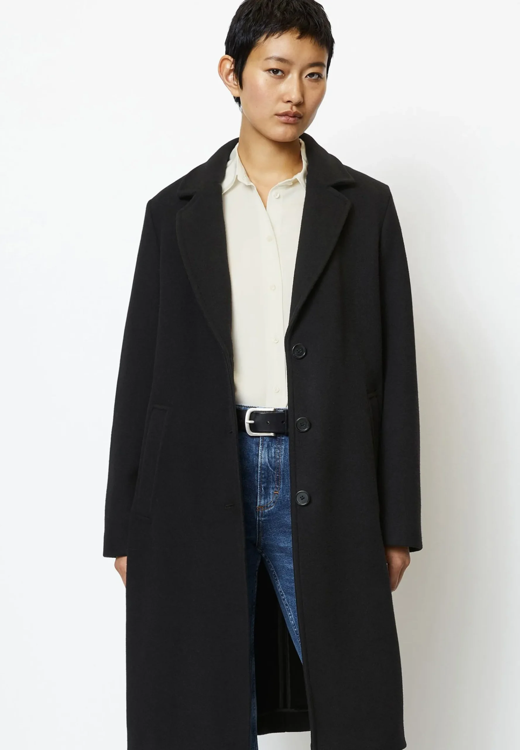 Blend Single Breasted Lapel Collar Lined Flap Poc - Manteau Classique|Marc O'Polo Shop