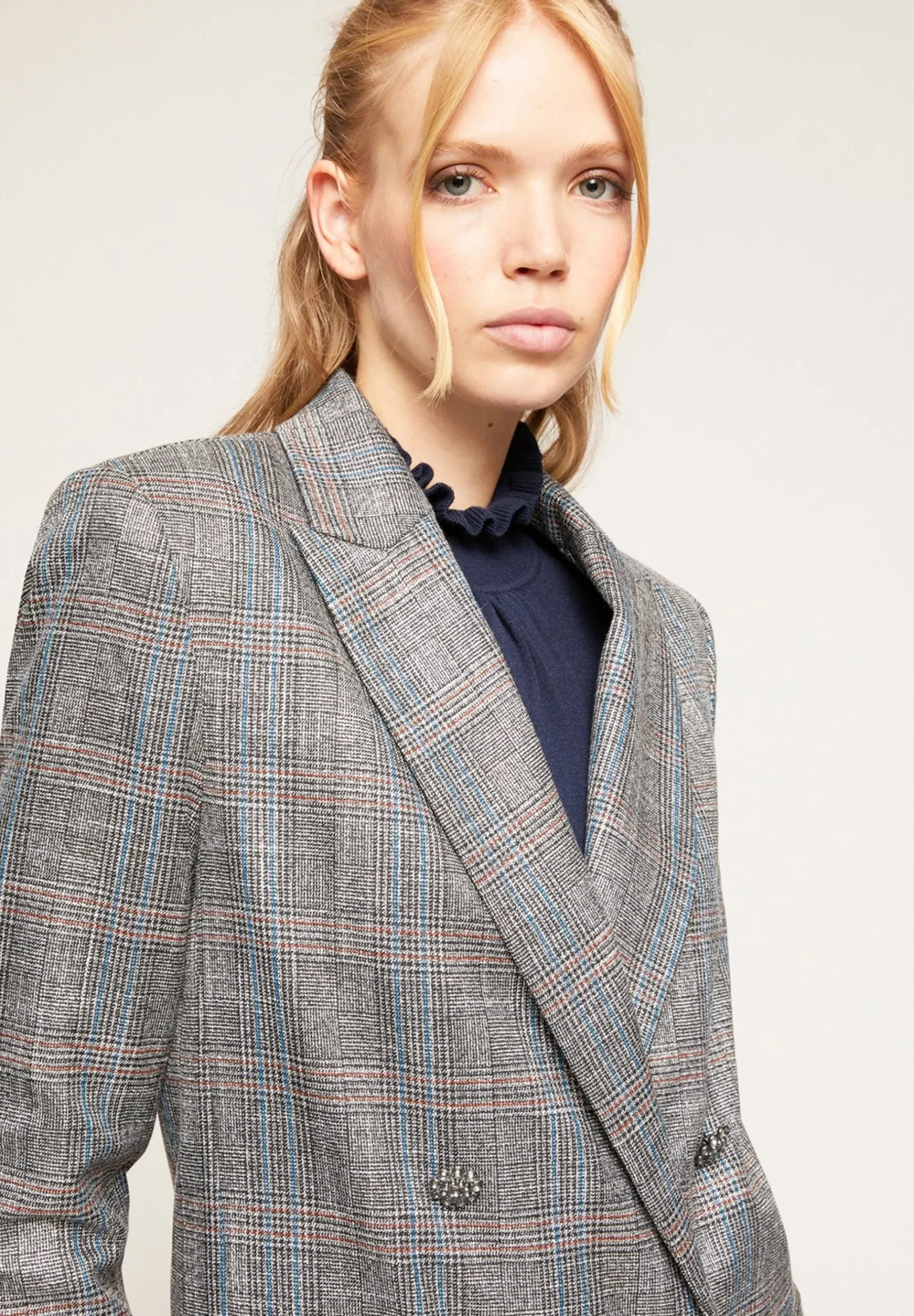 Double Boutonnage Fantaisie Prince De Galles - Manteau Court|Motivi Fashion