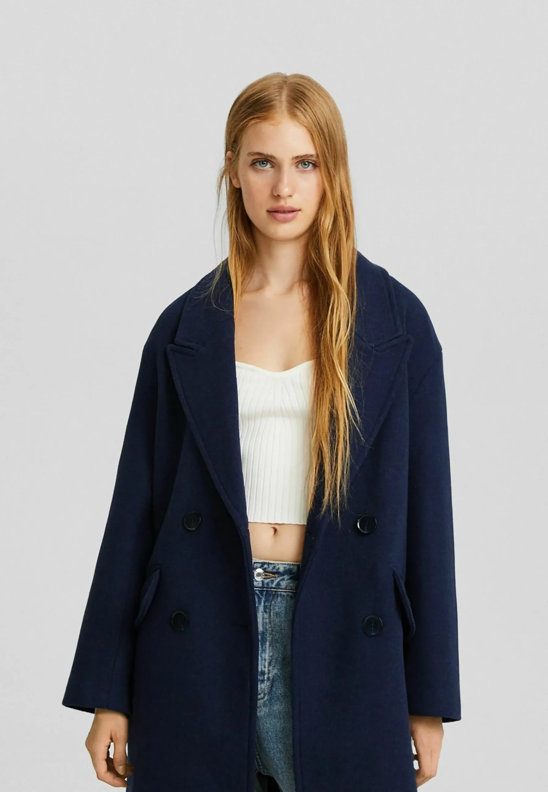 Drop-Shoulder -Long - Manteau Court|Bershka New