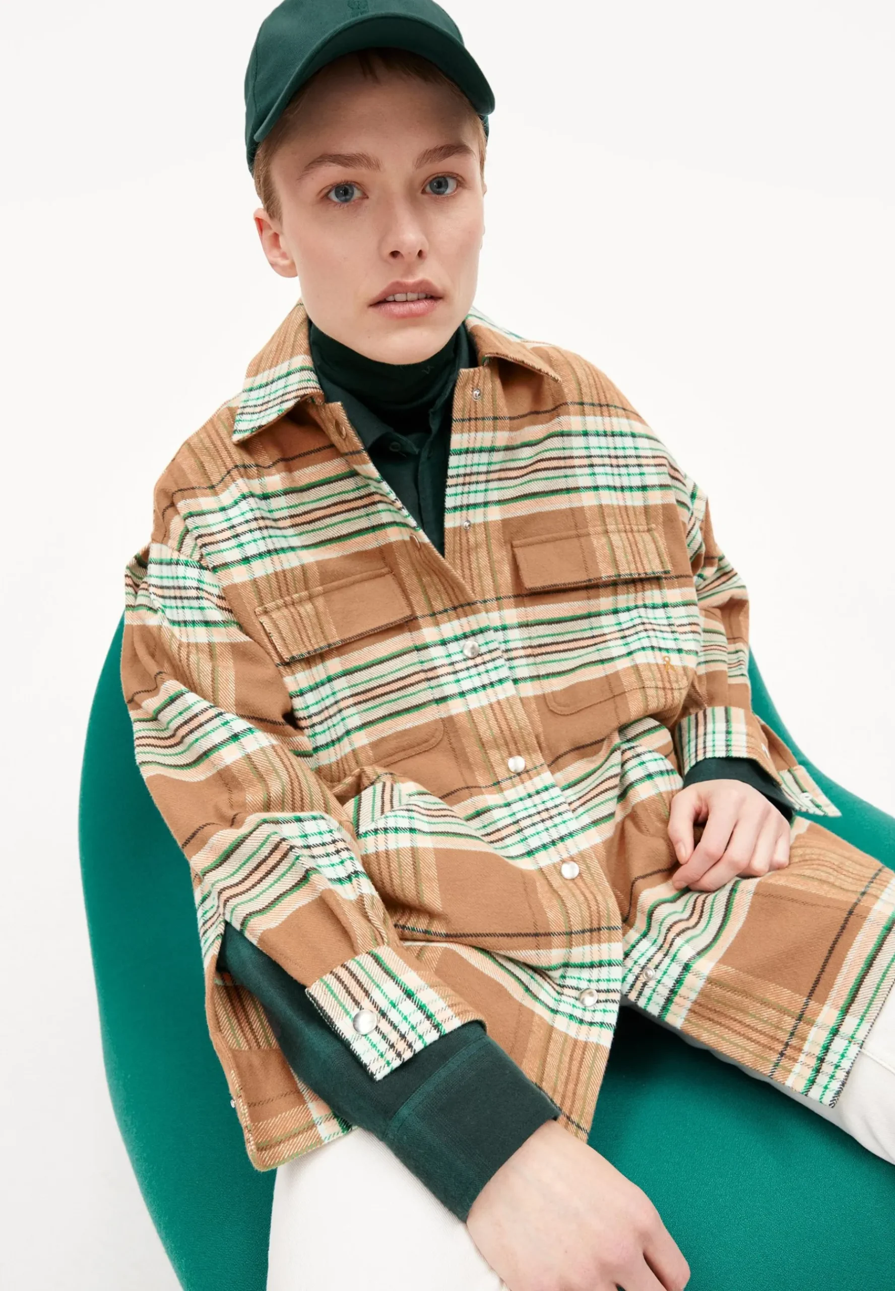Faadey Check - Manteau Court|ARMEDANGELS Clearance