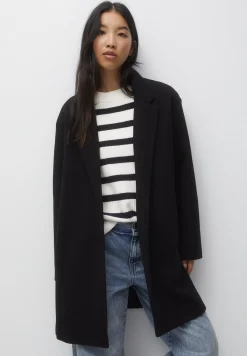 Felt Texture With Button - Manteau Court|PULL&BEAR Best Sale