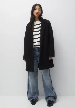 Felt Texture With Button - Manteau Court|PULL&BEAR Best Sale