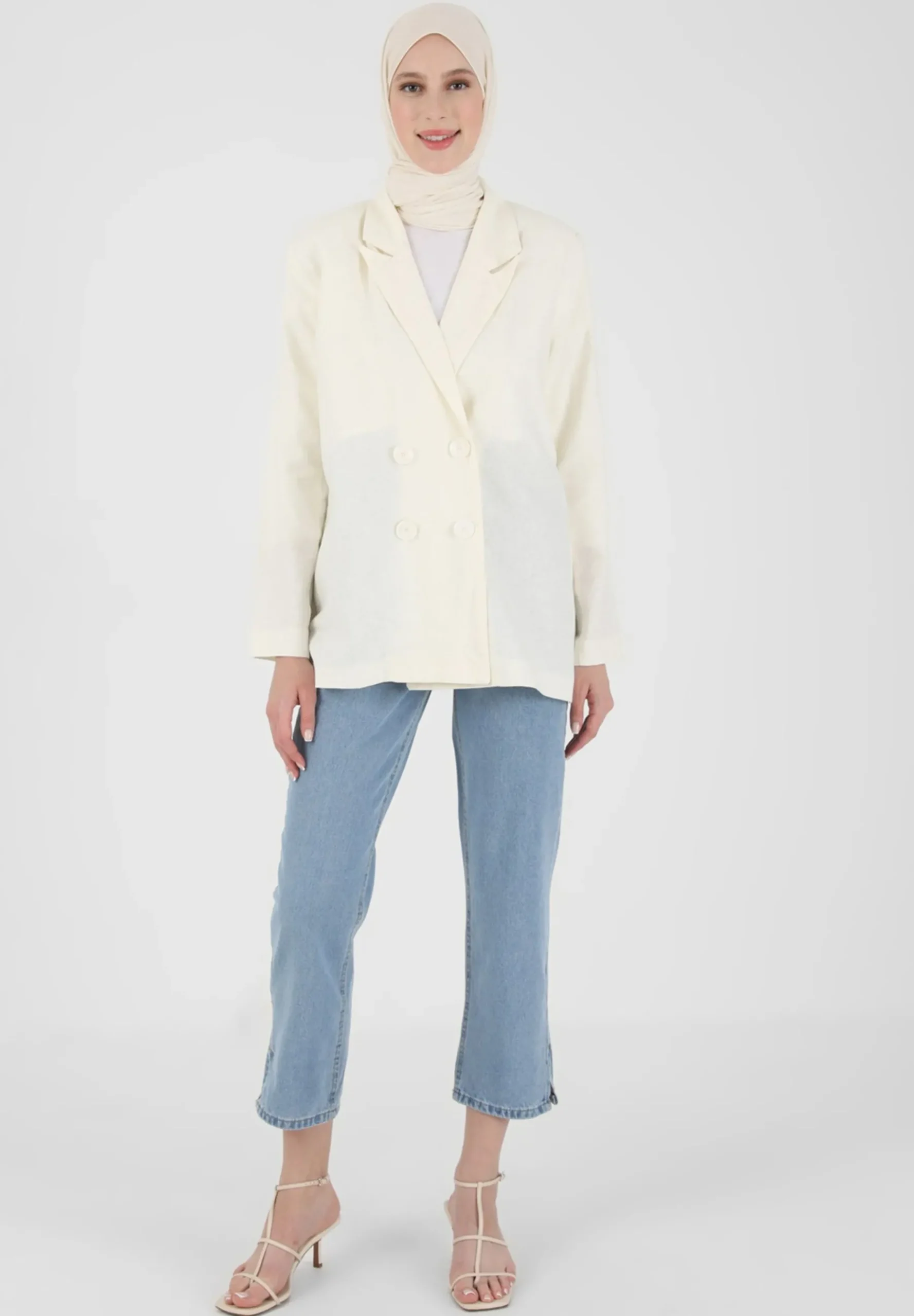 Fully Lined Double Breasted Refka - Manteau Court|Modanisa Cheap