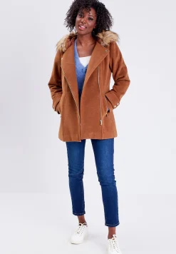 Gerader Mit Kapuze - Manteau Court|Cache Cache Online