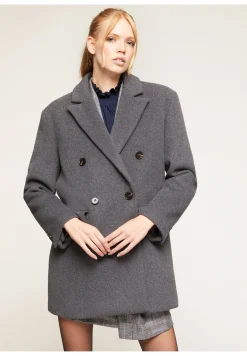 Large Double Boutonnage En Drap - Manteau Court|Motivi Cheap