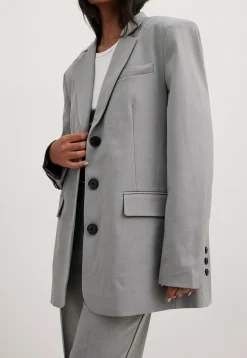 Melange In Oversize Mit Drei Knopfen - Manteau Court|NA-KD Best Sale