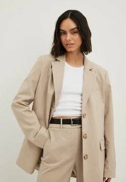 Melange In Oversize Mit Drei Knopfen - Manteau Court|NA-KD Hot