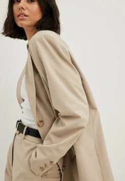 Melange In Oversize Mit Drei Knopfen - Manteau Court|NA-KD Hot