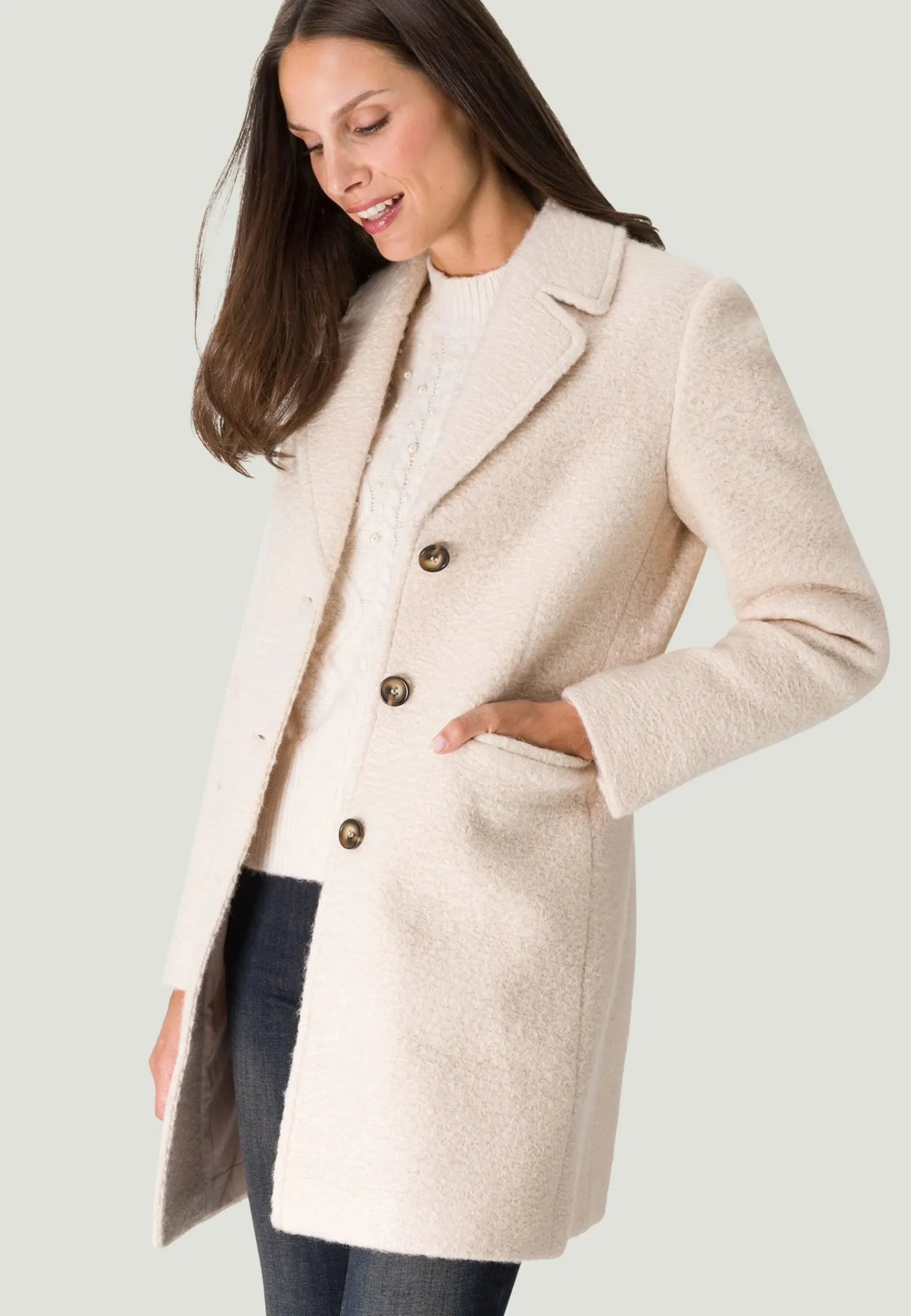 Mit Knopfleiste - Manteau Court|zero Hot