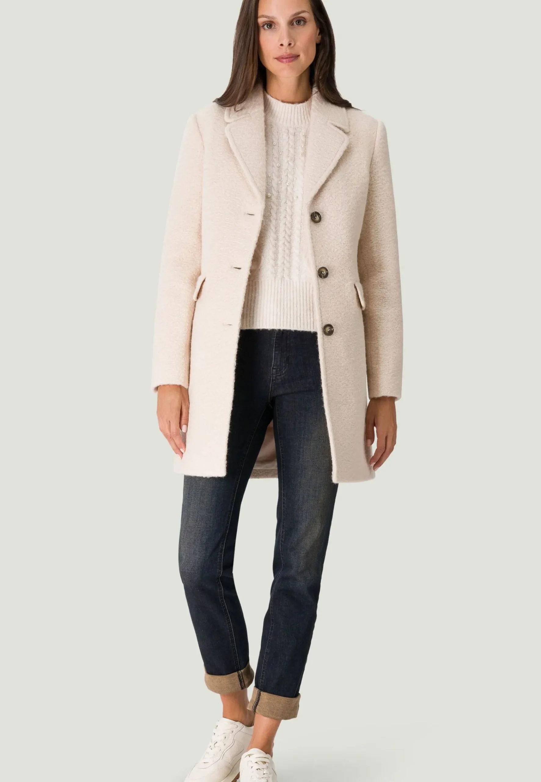 Mit Knopfleiste - Manteau Court|zero Hot