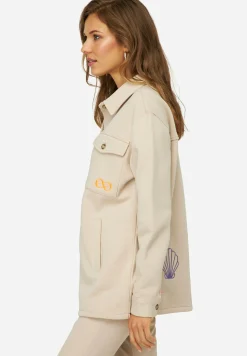 Mit Print Hemdkragen Langarm - Manteau Court|LAURASØN Cheap