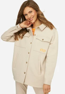 Mit Print Hemdkragen Langarm - Manteau Court|LAURASØN Cheap