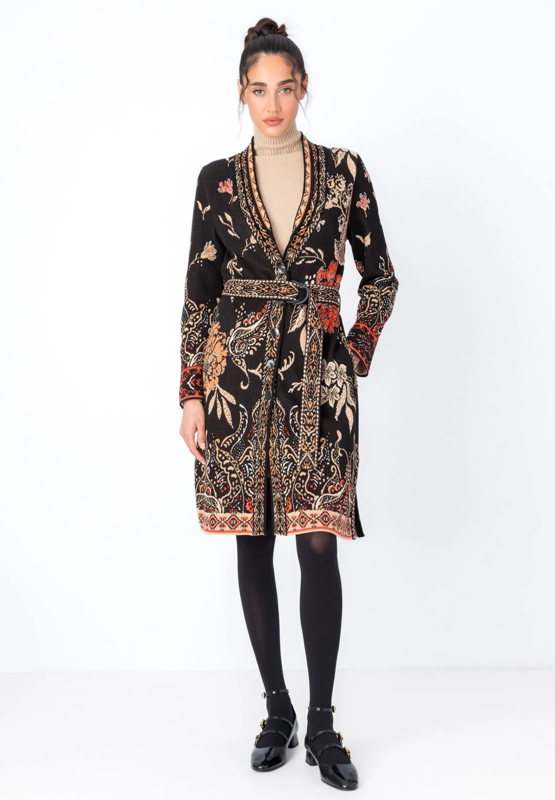 Ornament Flower - Manteau Court|Ivko Best Sale