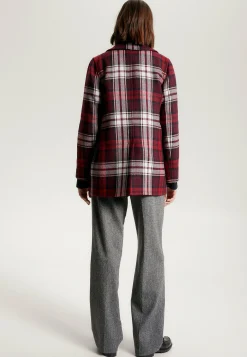 Prep Tartan Check Double Breasted Pea - Manteau Court|Tommy Hilfiger Fashion