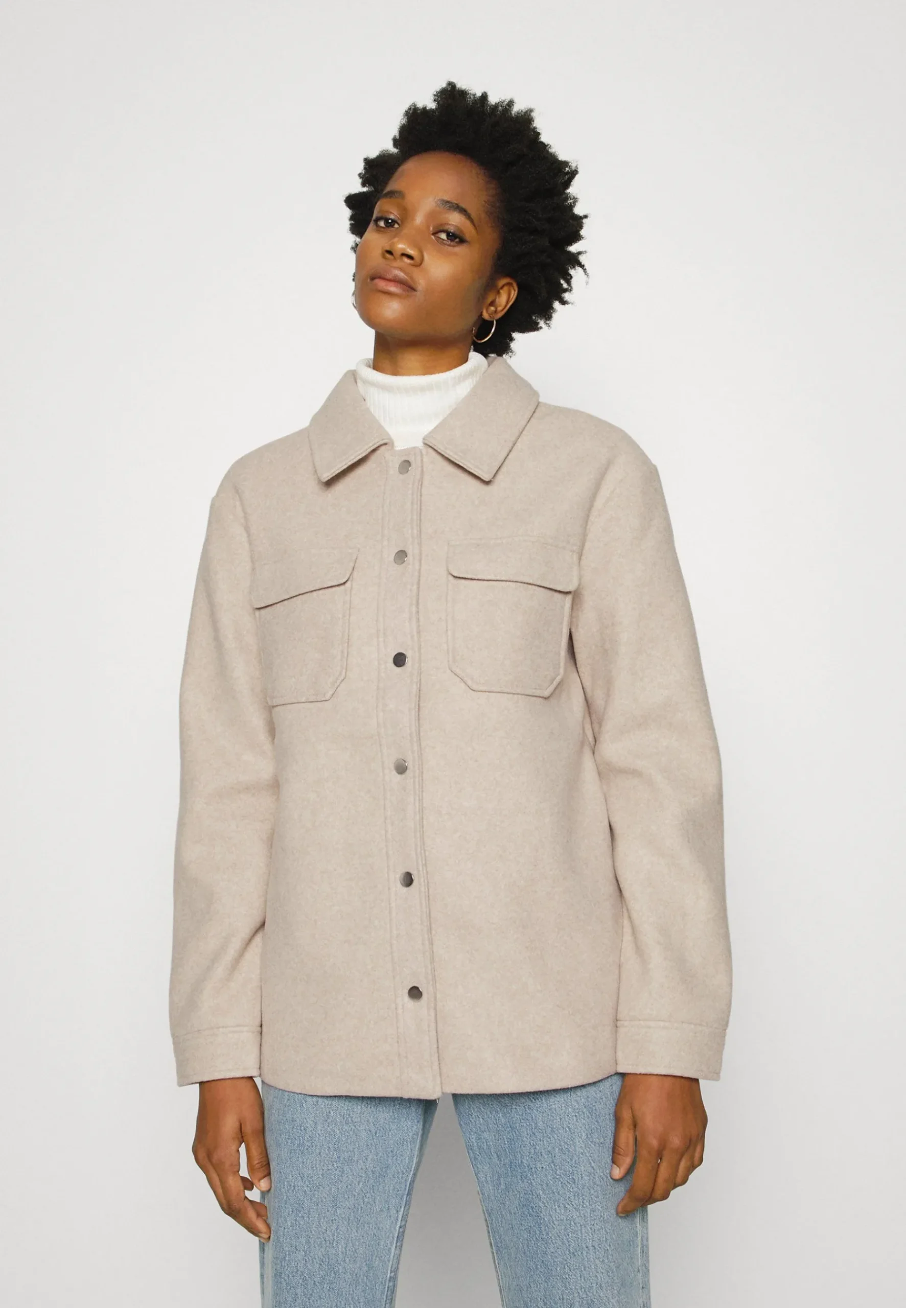 Press Button Overshirt - Manteau Court|NA-KD Cheap