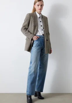 Regular Fit Crowbar Pattern - Manteau Court|Ipekyol Clearance
