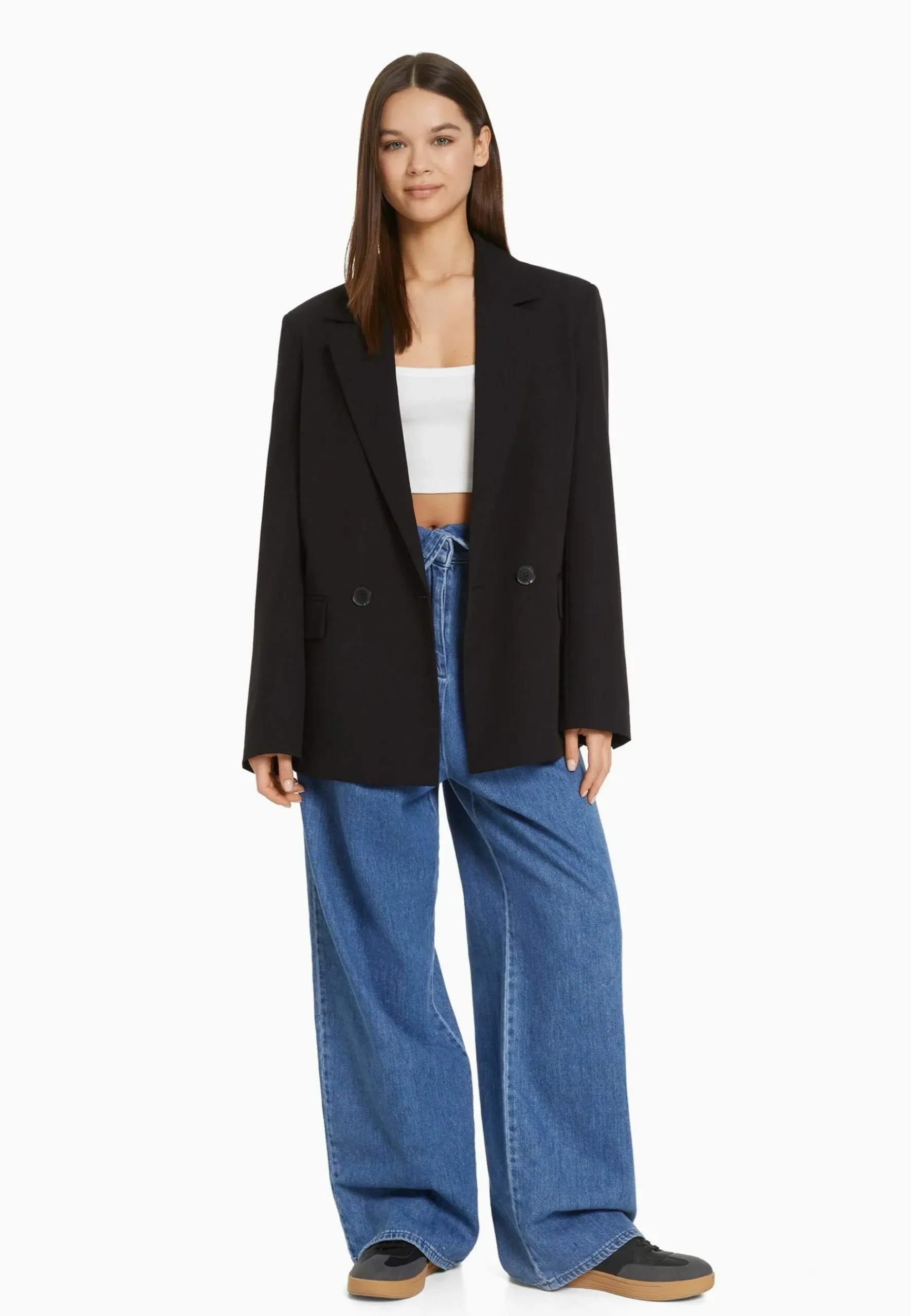 RegularFit Tailored - Feminine-Cut Double-Breasted - Manteau Court|Bershka New