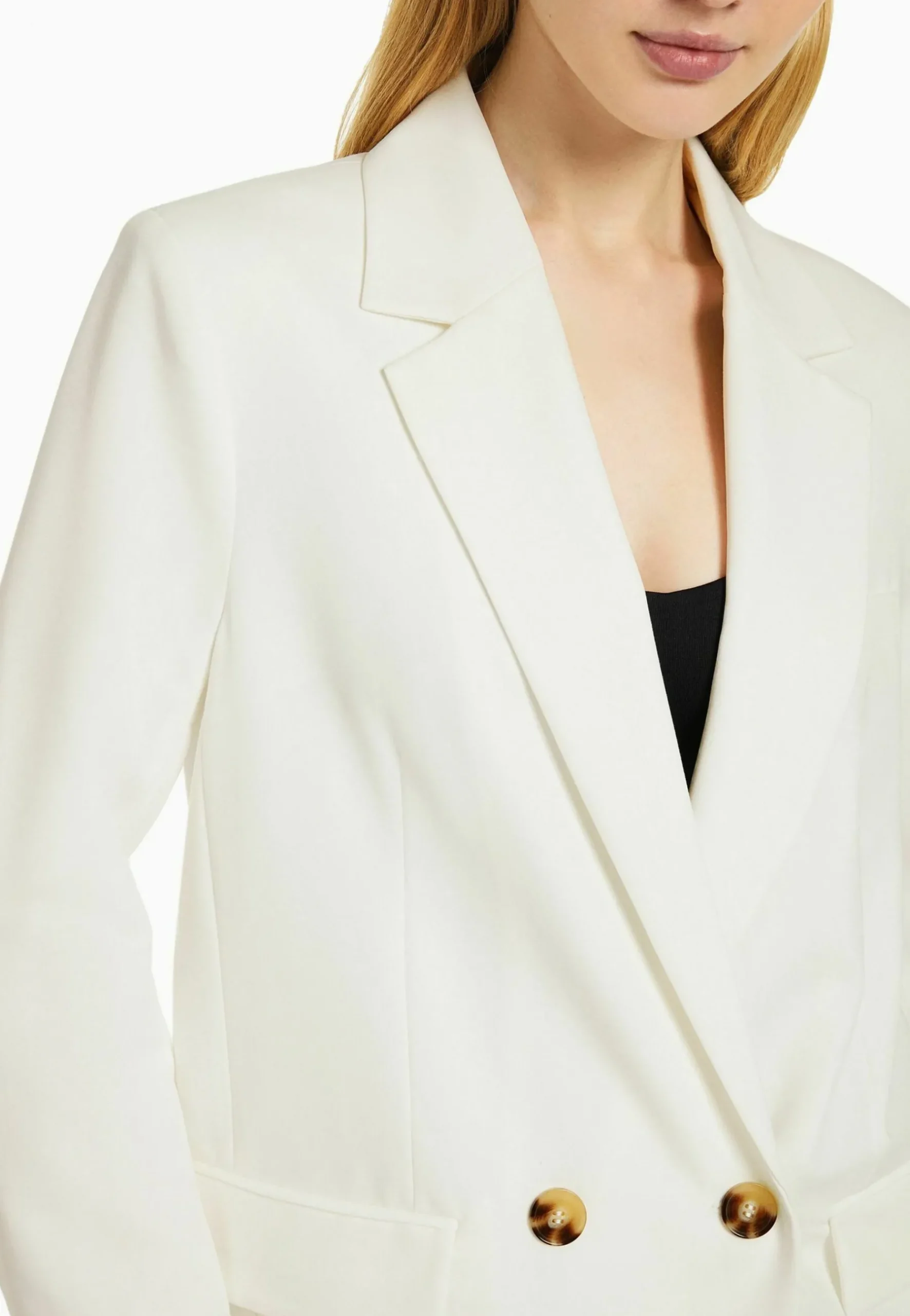 RegularFit Tailored - Feminine-Cut Double-Breasted - Manteau Court|Bershka Clearance