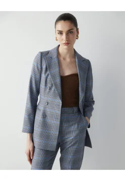 Slim Cut Plaid Patterned Double-Breasted With Accentuated Waist - Manteau Court|Ipekyol Sale