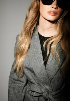 Tailored Belted Herringbone - Manteau Court|Next Cheap
