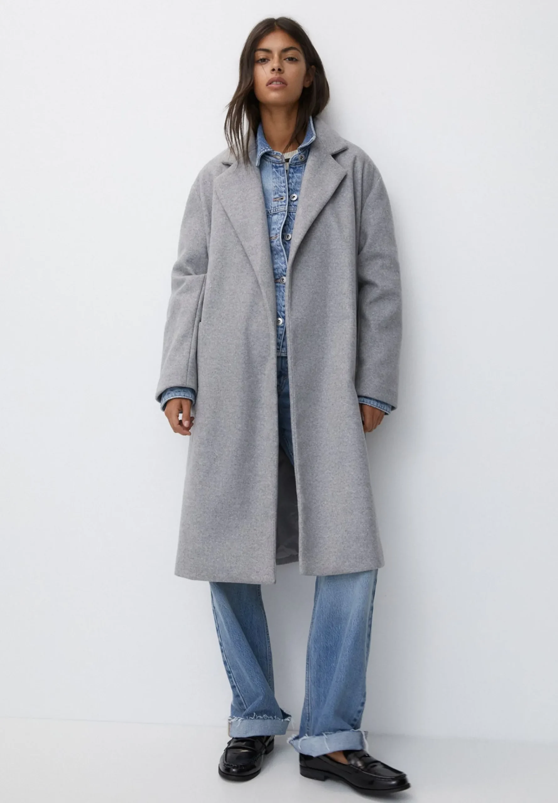 Texture With Belt - Manteau Classique|PULL&BEAR Best Sale