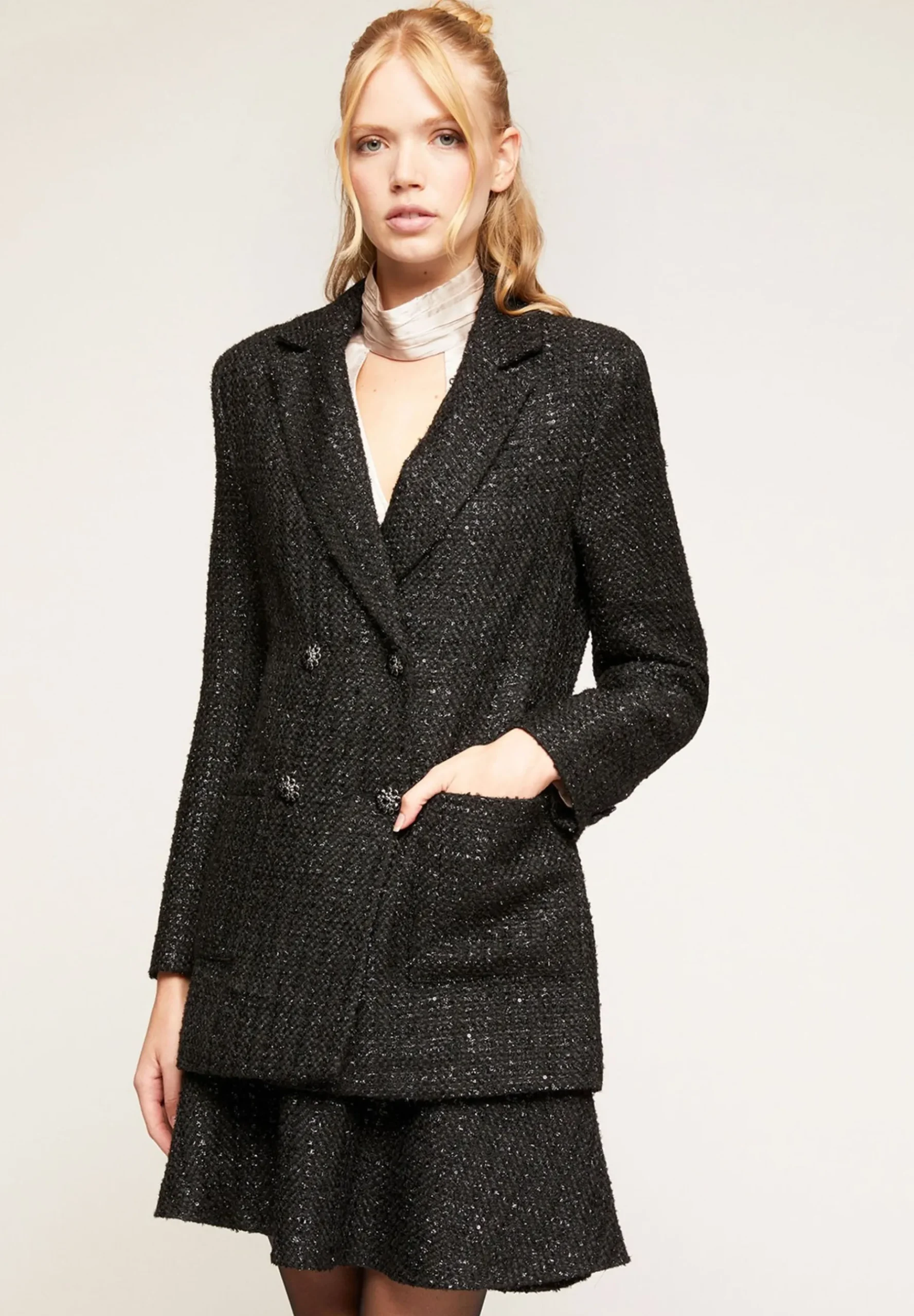 Tweed Double-Breasted - Manteau Court|Motivi Discount